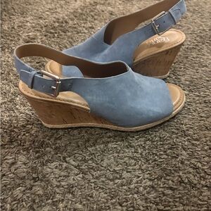 Franco Sarto Blue Wedge Sandals